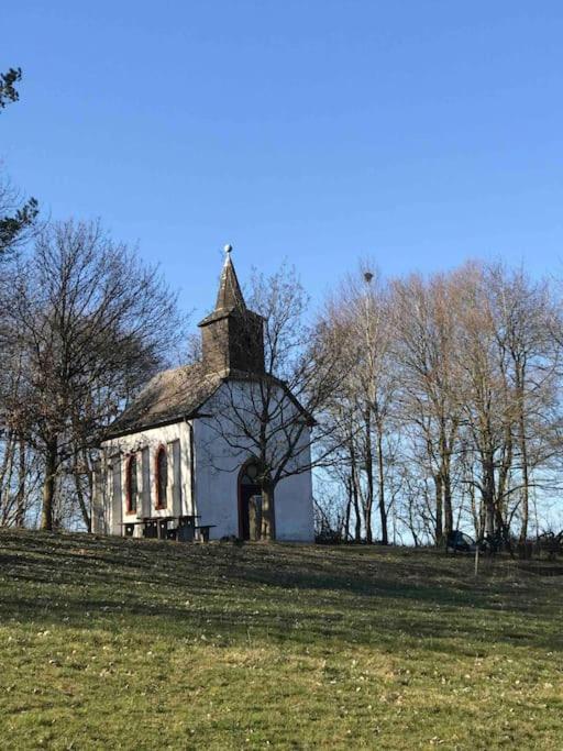 Eifelhausaufzeit-Vulkaneifel-Architekten-Chalet Mit Sauna Im Vulkankrater Immerath エクステリア 写真